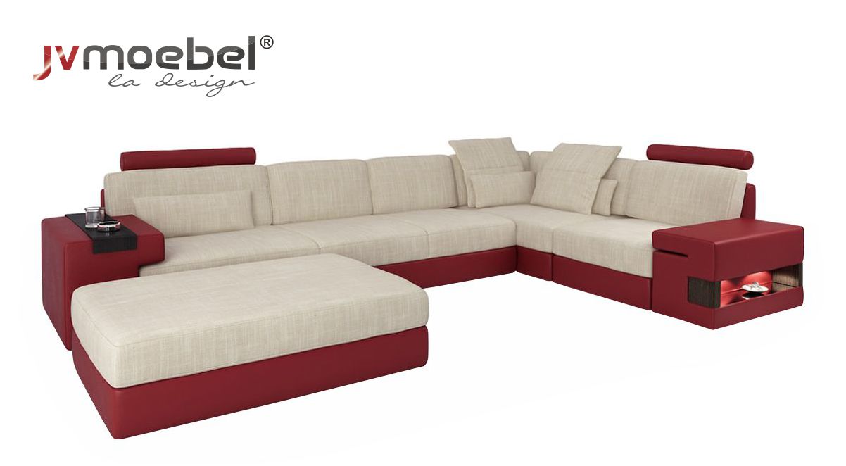 Wohnlandschaft U Form Eck Sofa Polster Couch Ecke Leder Sofa Couchen Möbel Neu