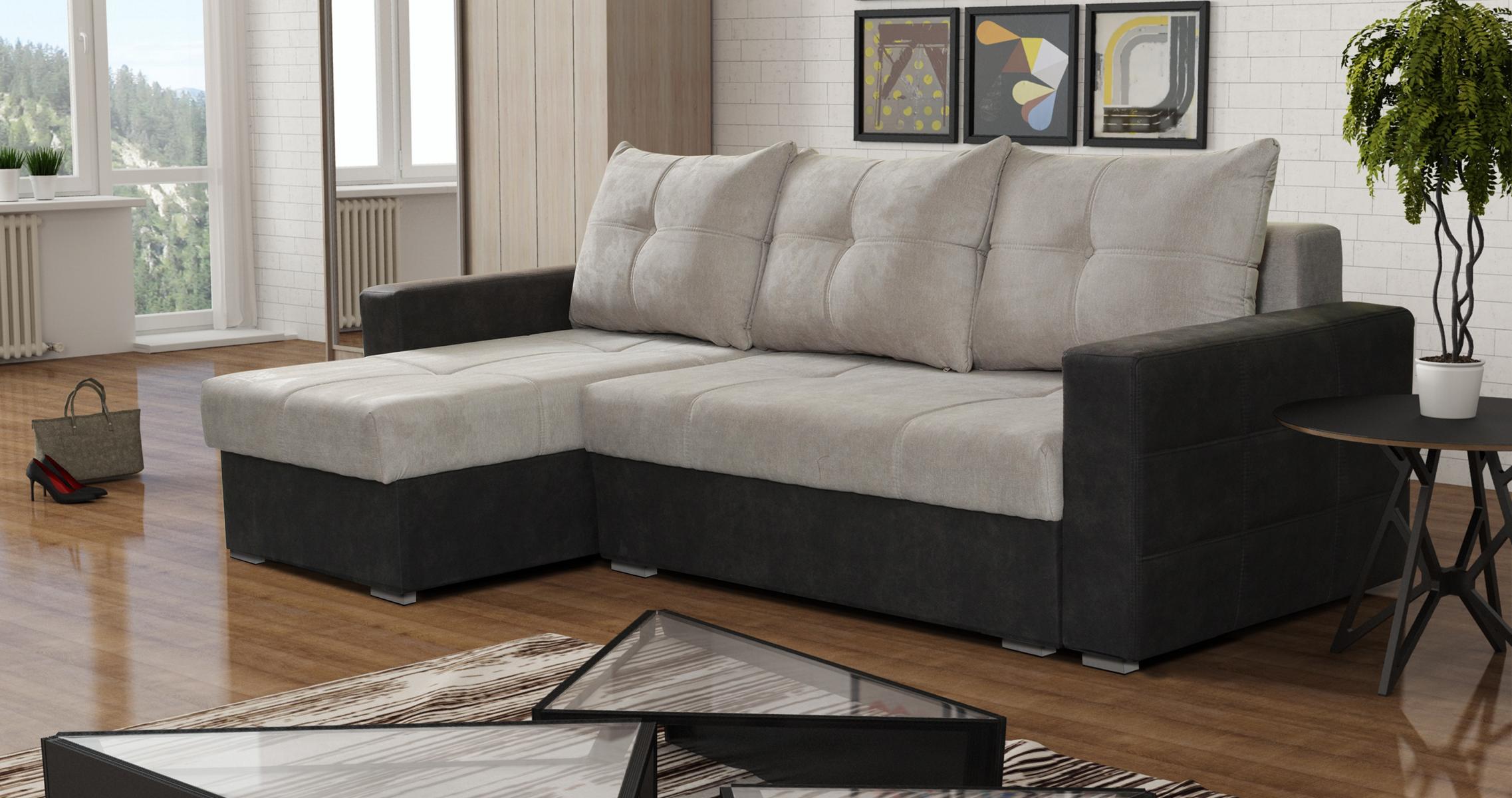 Luxus Ecke Couch L-Form Edel Modern Sofas Italien Möbel Textil Beige Stoff Neu