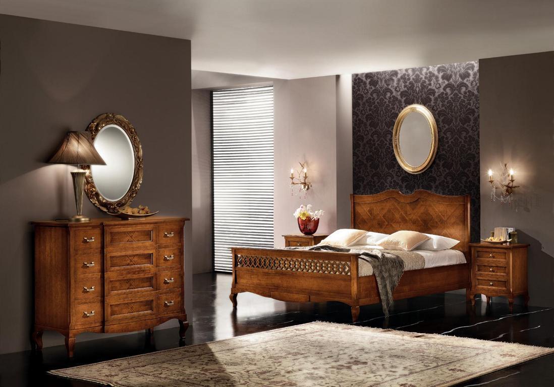 Bett Nachttisch Kommode 4tlg. Schlafzimmer Set Design Klassisch Luxus Betten