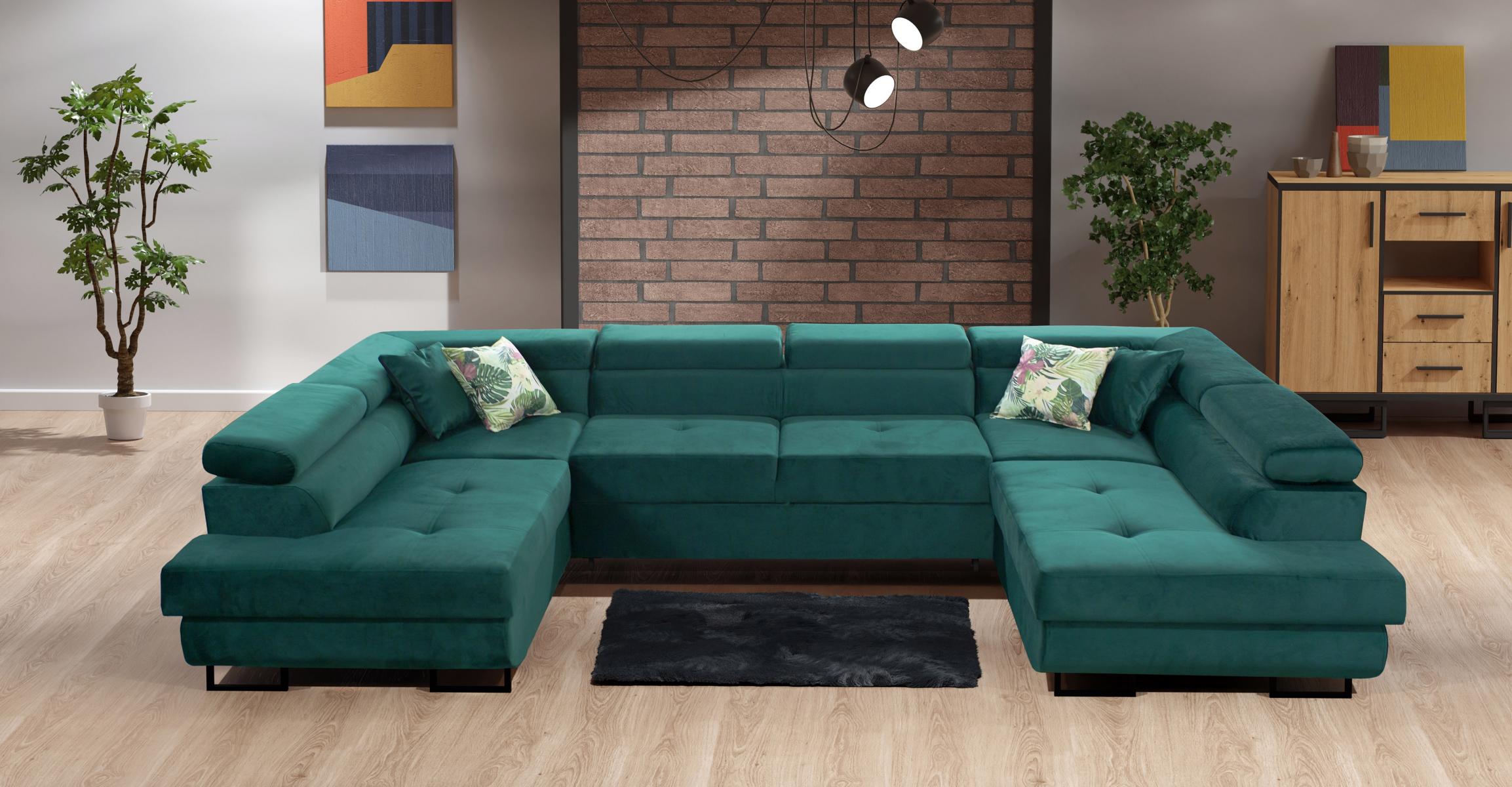 Ecksofa Stoff U-Form Couch Design Polster Textil Eck Modern Sofas Wohnlandschaft