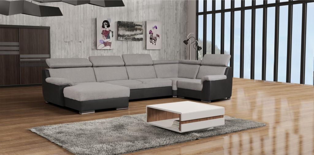 Design Textil Polsterstoff exklusiven Sofas UForm Sofa Ecke Couch modern Couchen