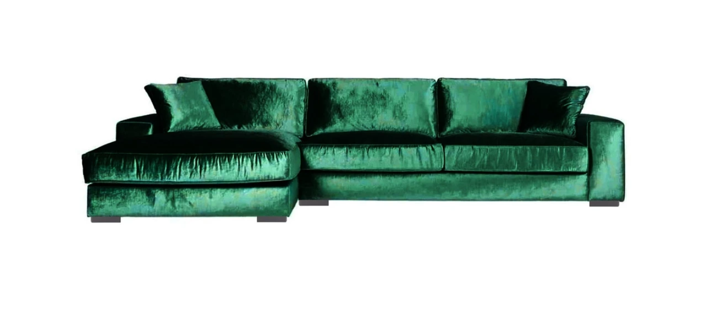 Ecksofa Sofas Italienische Möbel Stoff Wohnzimmer Couchen Polster Sofa Grüne Neu