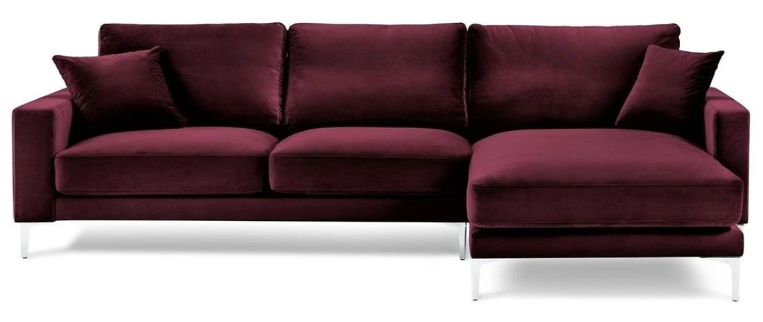 Burgund Rot Design Couchen Polster Sofa Sofas bordaux Ecksofa Stoff Wohnzimmer