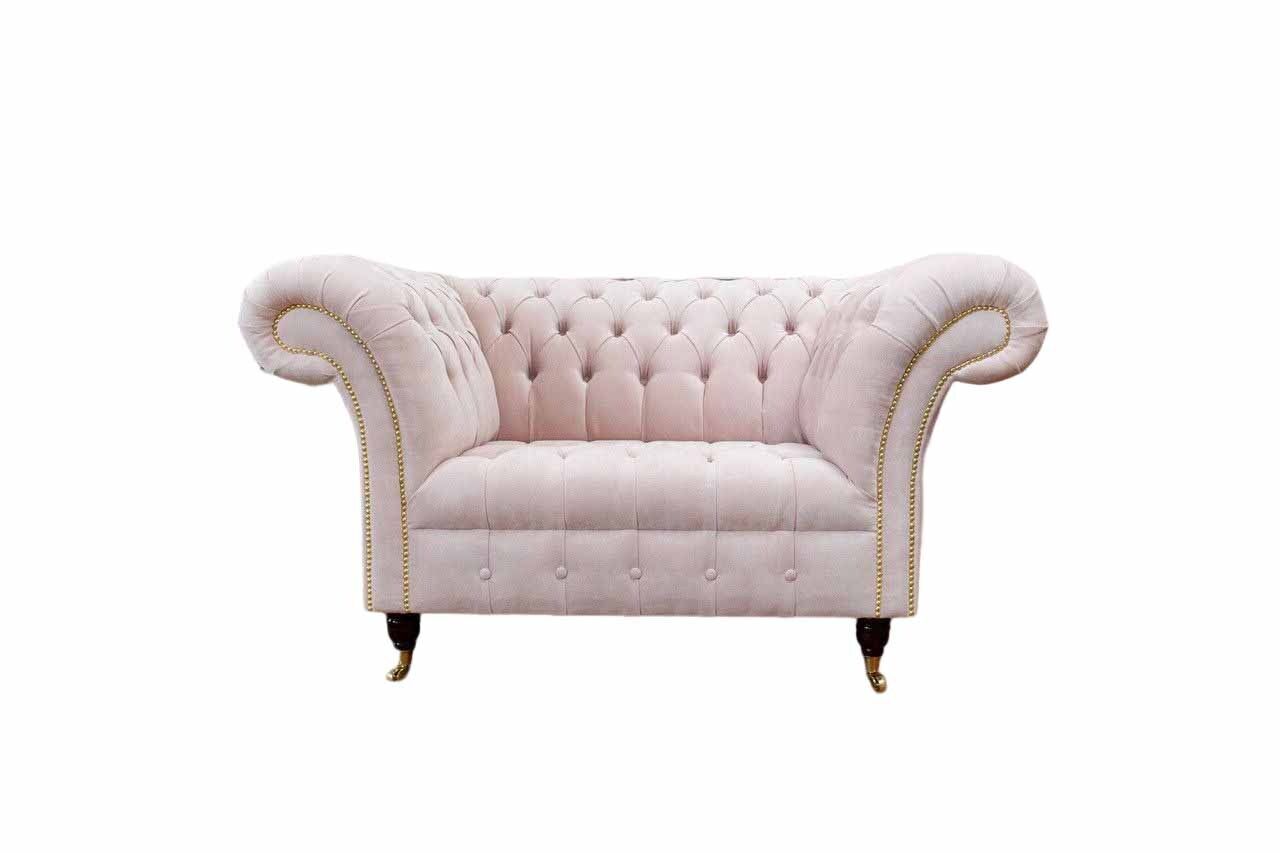 Sessel Polster Sofa Textil Chesterfield Couchen 1 Sitzer Einsitzer Rosa