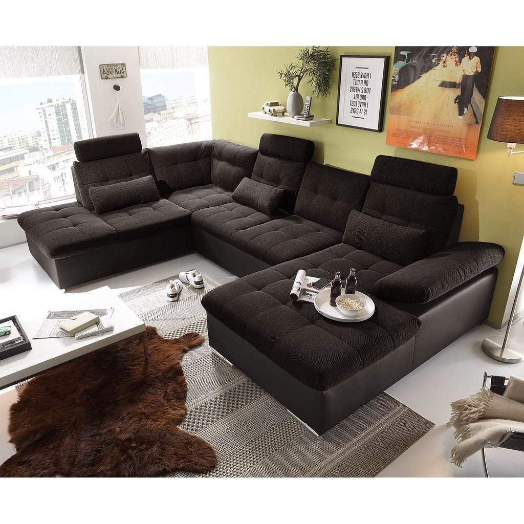 Wohnlandschaft Multifunktion Ecksofa U Form Bettfunktion Schlaf Sofa Sofort