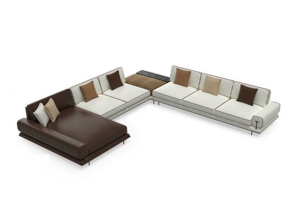 Wohnlandschaft Sofa Holz Relax U Form Ecksofa Design Möbel Couchen