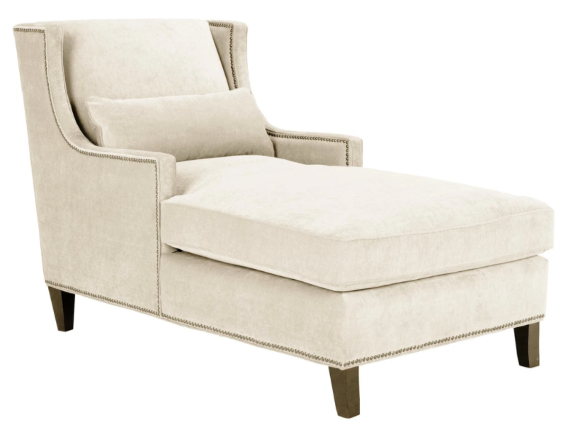 Chaiselongue Möbel Ottomane Wohnzimmer Design Beige Stoff Liege Neu Sofort