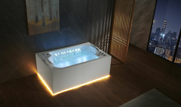 Badewanne Wanne Indoor Whirlpool Badewanne Spa Wanne LED 180x120