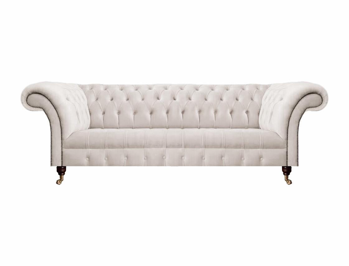 Weiß Sofa Dreisitze Couch Polstermöbel Einrichtung Wohnzimmer Chesterfield