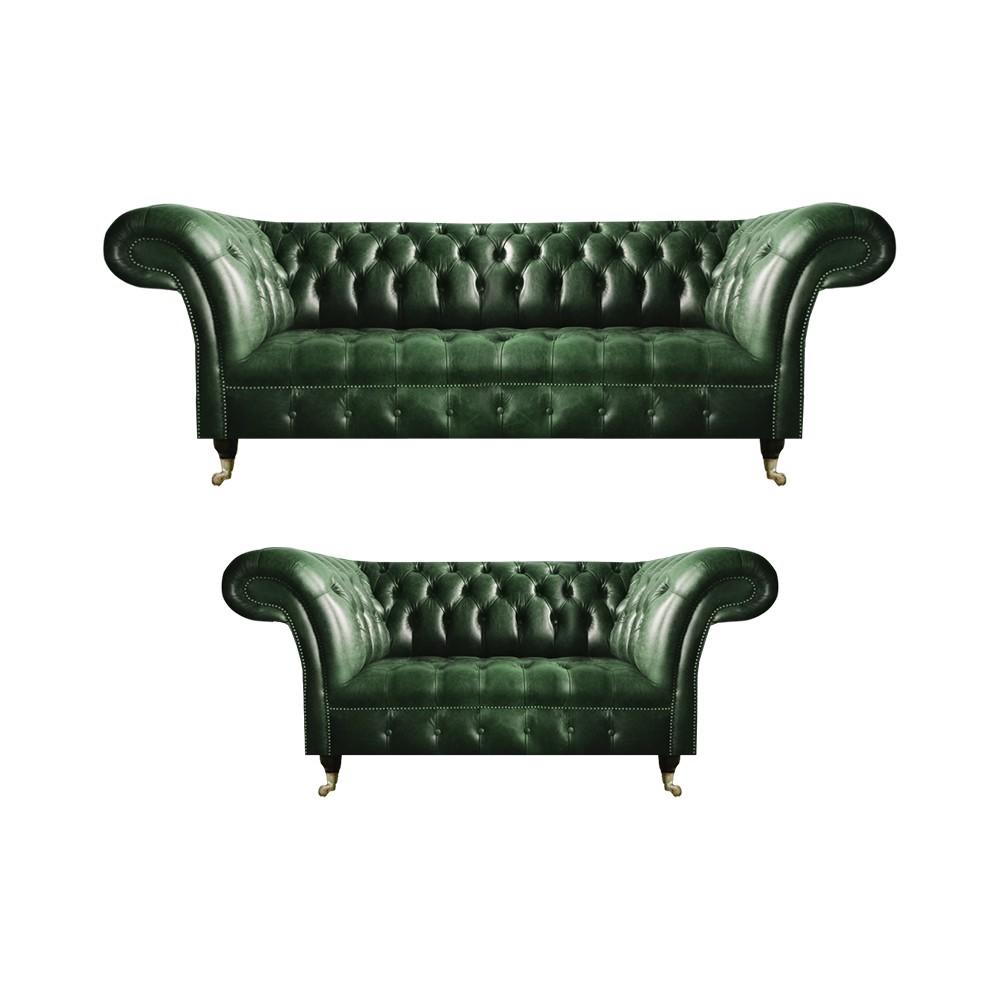 Leder Sofa Set Komplett Wohnzimmer Sofagarnitur Design Polstermöbel Chesterfield