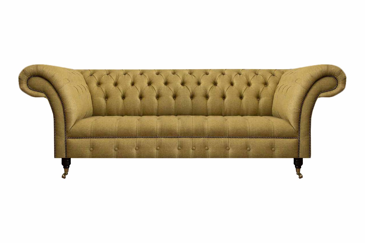 Chesterfield Dreisitzer Sofa Wohnzimmer Couch Einrichtung Luxus Textil