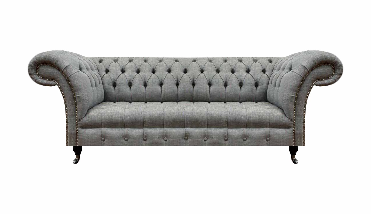 Wohnzimmer Dreisitzer Sofa Polstermöbel Chesterfield Couch Textil Neu