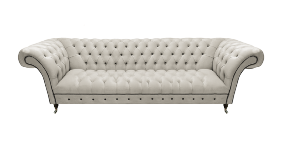 Chesterfield Weiße Ledercouch Wohnzimmer Sitzcouchen Luxus Polstermöbel