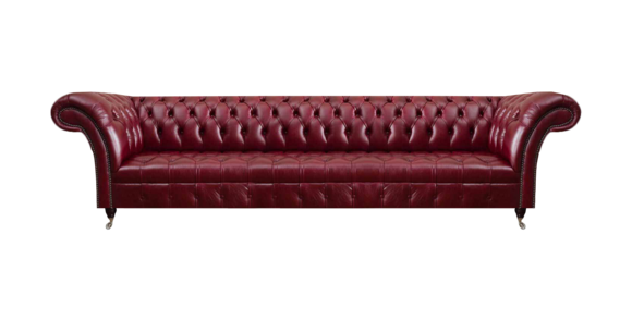 Chesterfield Rotes Ledersofa Wohnzimmer Viersitzer Moderne Sitzmöbel