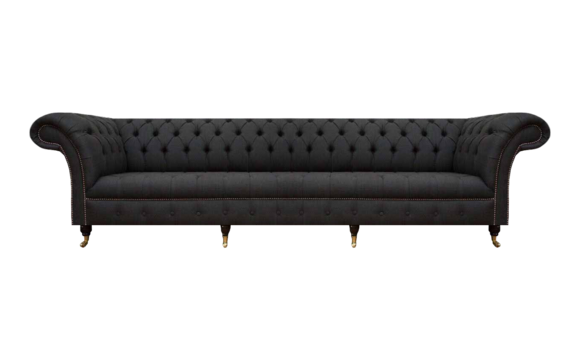 Schwarze Chesterfield Polstercouch Exklusive Wohnzimmer Couch 4-Sitzer