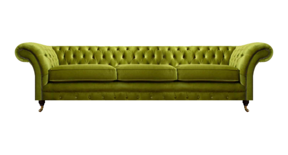 Chesterfield Olivengrüne Polstercouch Bettfunktion Couch Wohnzimmer Möbel