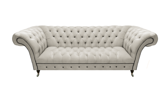 Weiße Chesterfield Kunstleder Couch Wohnzimmer Sitzmöbel Edler 3-Sitzer