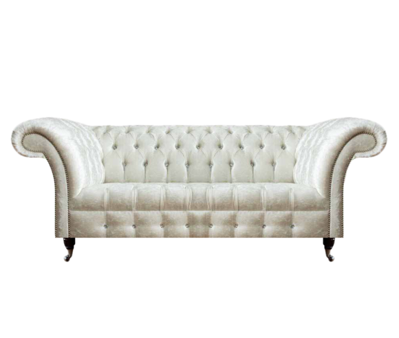 Luxus Weiße Chesterfield Polstercouch Designer 3-Sitzer Sofa Sitzmöbel