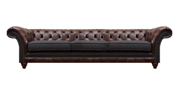 Braun-Grauer Chesterfield Dreisitzer Wohnzimmer Polstersofas Luxus Couch