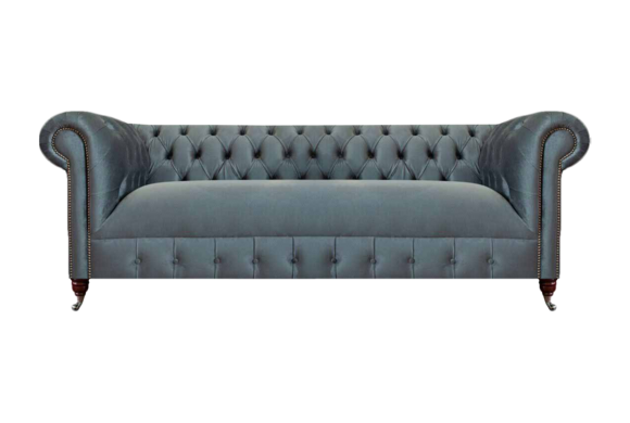 Graues Chesterfield Wohnzimmer Sofa Moderner Dreisitzer Sitzmöbel Couch