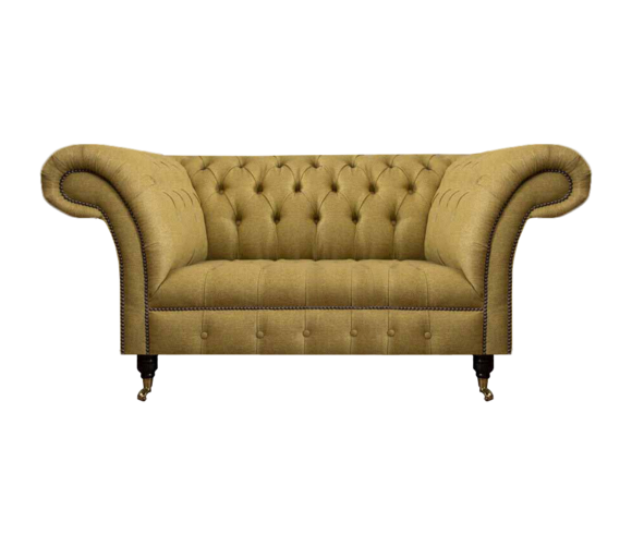 Designer Gelber Chesterfield Zweisitzer Wohnzimmer Sitzcouchen Möbel