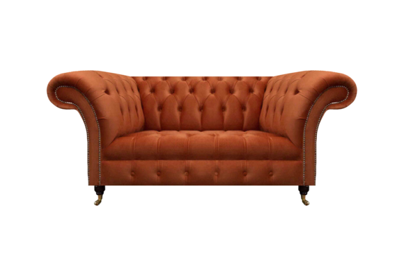 Chesterfield Brauner Zweisitzer Designer Couchen Wohnzimmer Edle Sofas