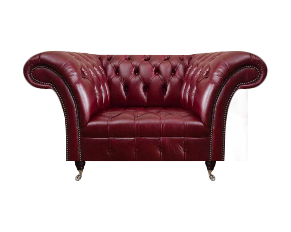 Chesterfield Roter Wohnzimmer Sessel Designer Leder Einsitzer 1-Sitzer