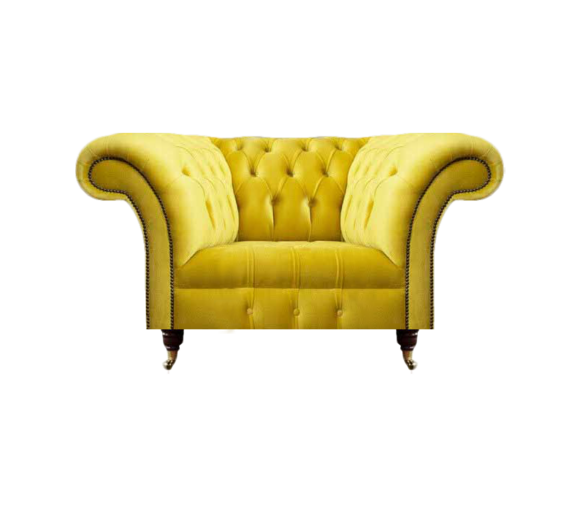 Luxuriöser Chesterfield Textilsessel Wohnzimmer Polster Einsitzer Sessel