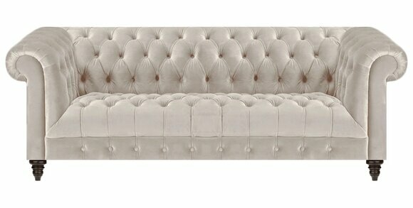 Weiße Chesterfield Polstercouch Designer Dreisitzer Moderner 3-Sitzer