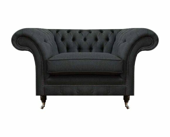 Designer Chesterfield Textilsessel Polster Möbel Edle Sitzmöbel Sessel