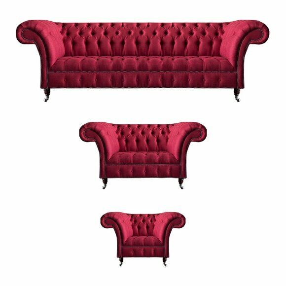 Wohnzimmer Rosa Chesterfield Polster Sitzgarnitur Luxuriöser 3tlg Set