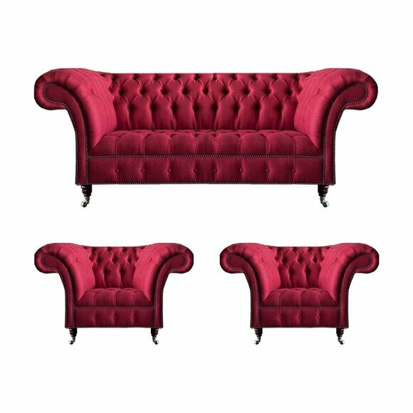 Stilvolle Rosa Chesterfield Couchen Edle Sofagarnitur Wohnzimmer Möbel