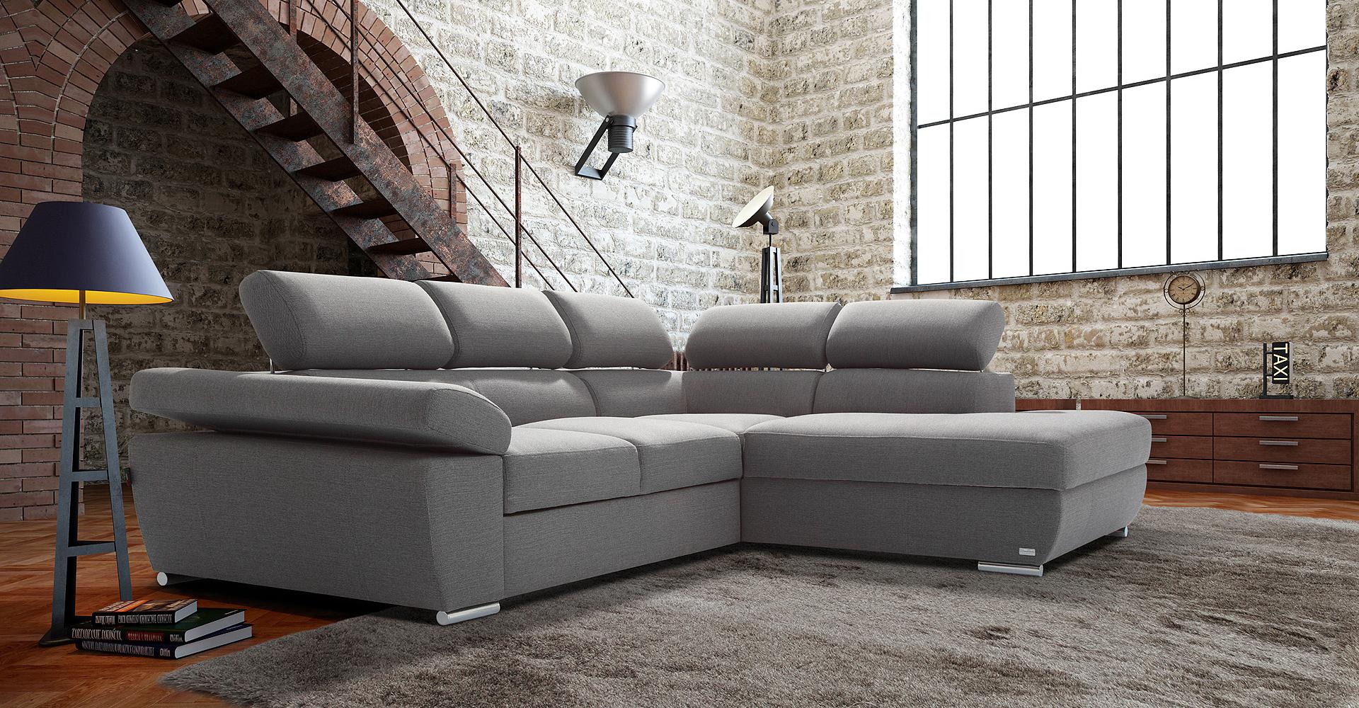 Bettkasten Bettfunktion Ecksofa Stoff L-Form Couch Design Polster Textil Modern