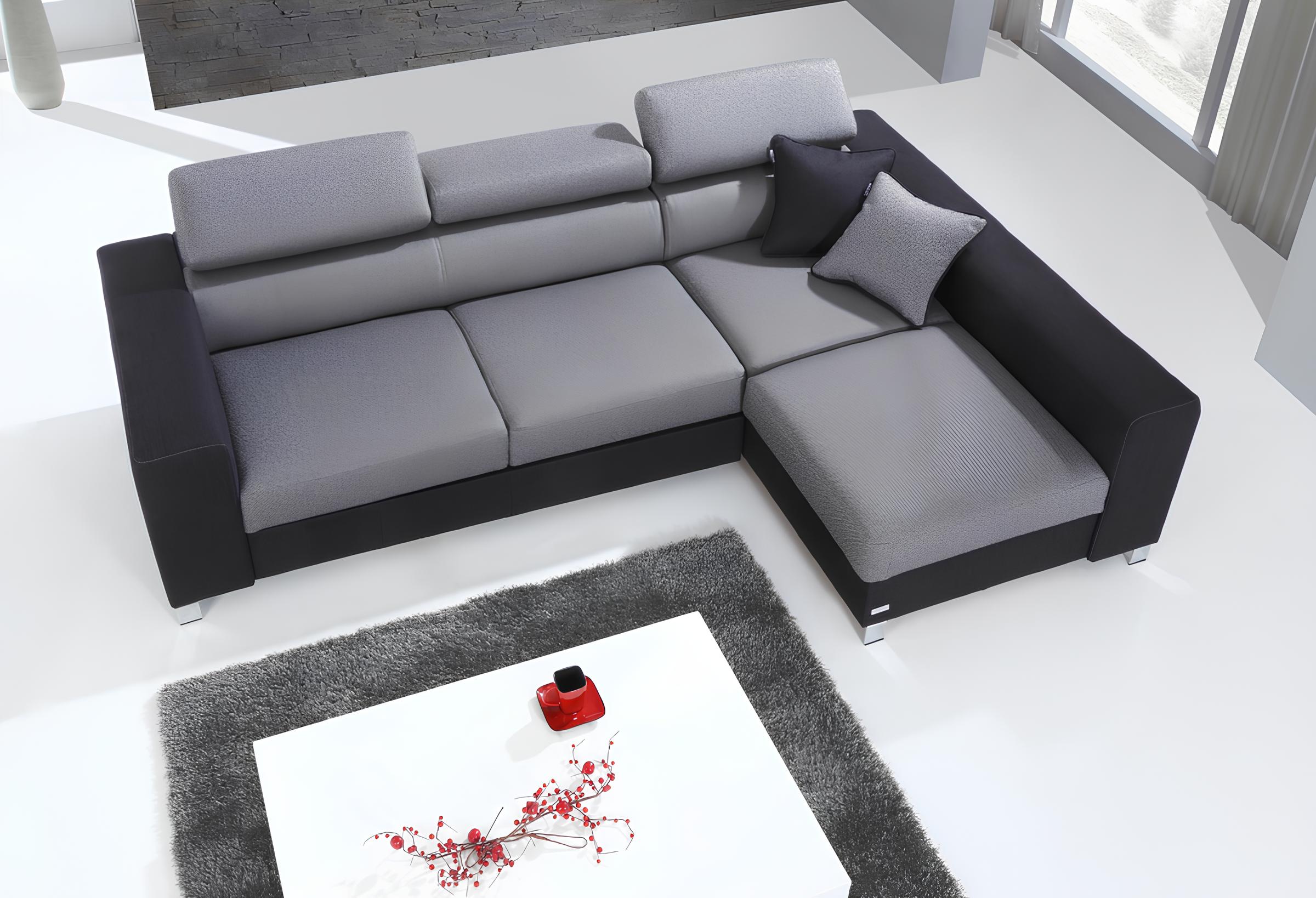 Ecksofa L-Form Sofa Couch Design Couch Polster Textil Modern Bettfunktion Stoff