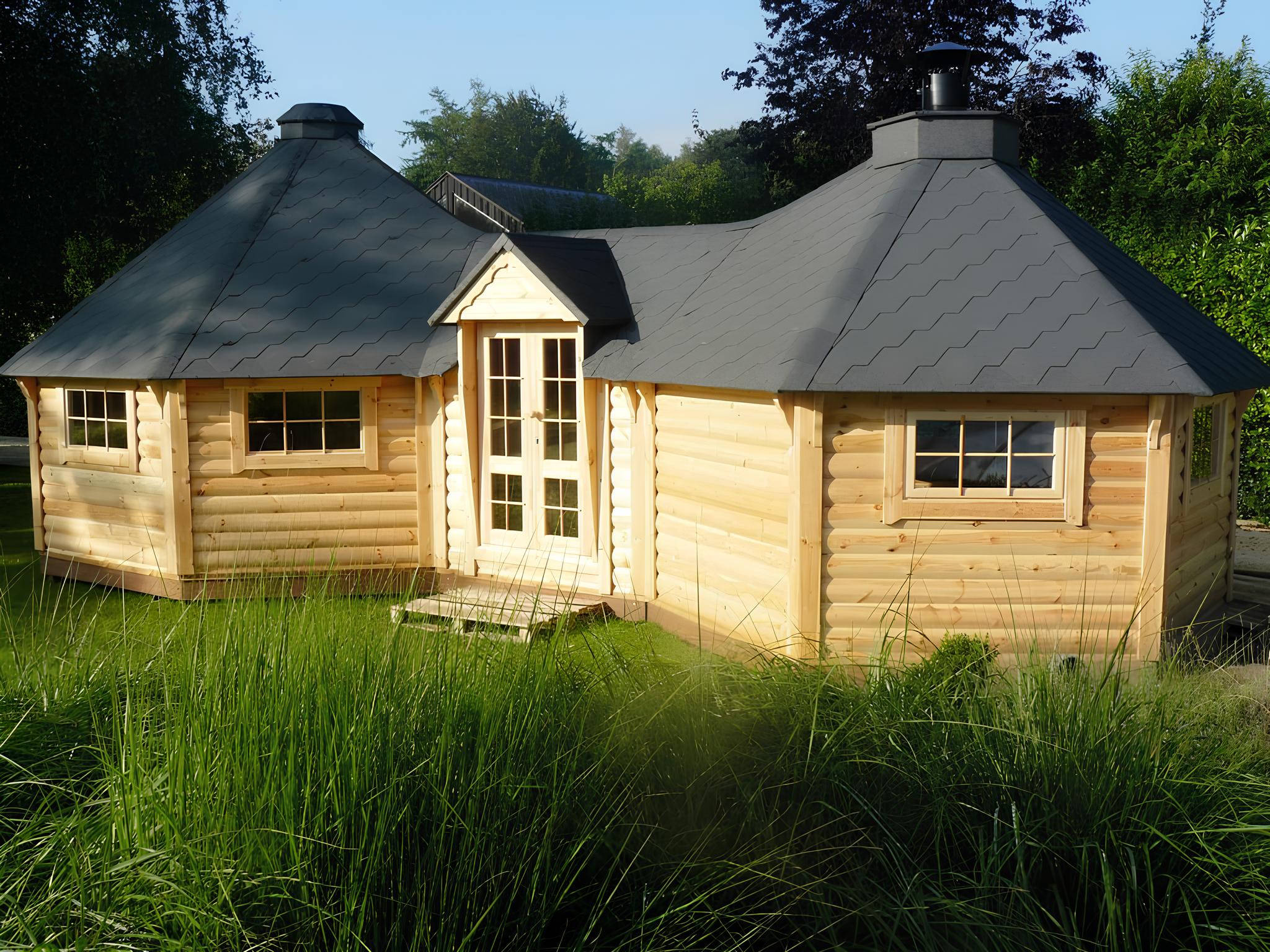 Hütte Haus Doppel Grillkota Gartenlaube Camping Häuser Berghütte Hütten