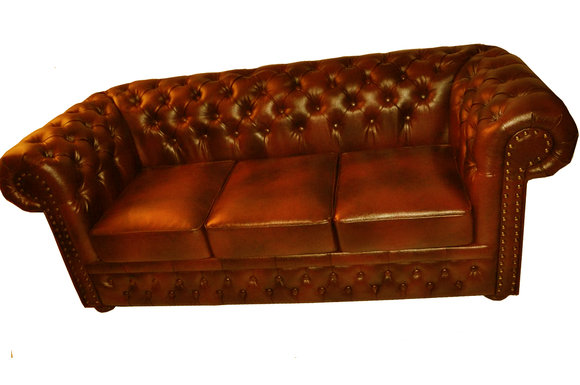 Chesterfield 3+2+1 Ledersofa Sofagarnitur Polster Couch Garnitur Antik