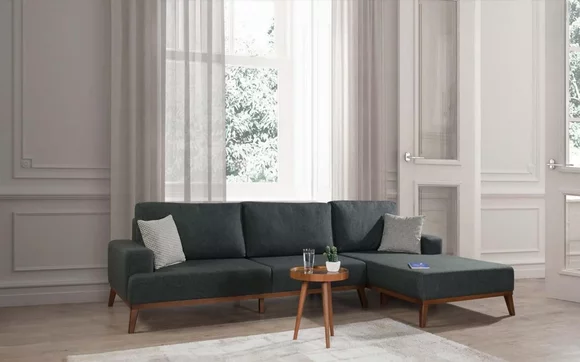 Ecksofa L-Form Garnitur Textil Sitz Wohnzimmer Polstermöbel Ecke Sofa