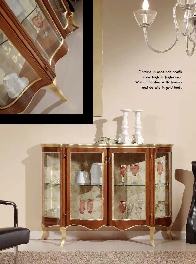Vitrine Kommode Glaskommoden Luxus Sideboard Braun Italienische Möbel