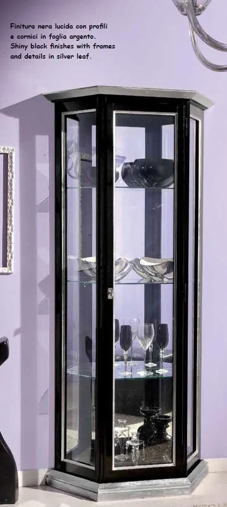 Vitrine Glasschrank Schwarz Luxus Italienische Möbel Vitrine Schränke
