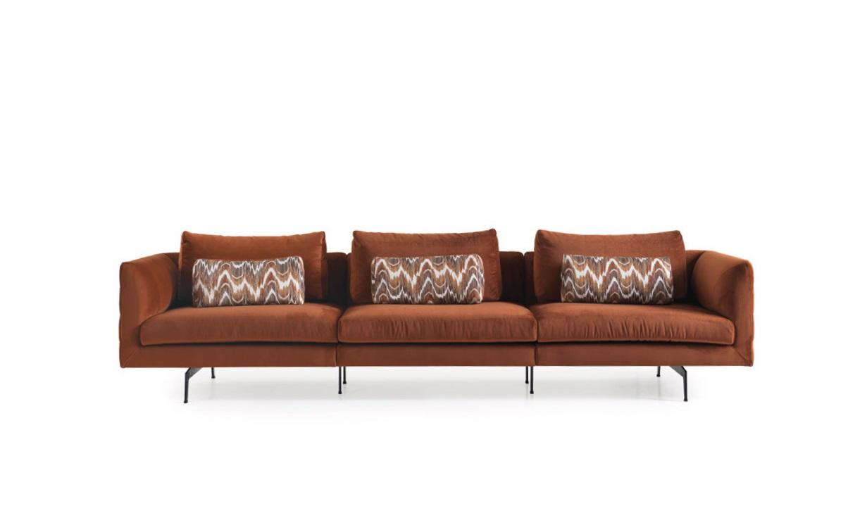 Wohnzimmer Sofa 4 Sitzer Couch Sitz Polster Couchen Design braun