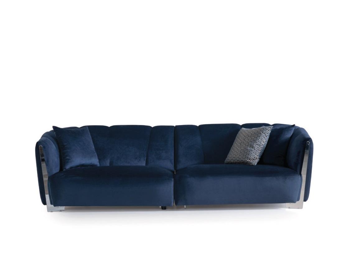 Wohnzimmer Sofa Couch Designer Textil Sitz Polster Design blau