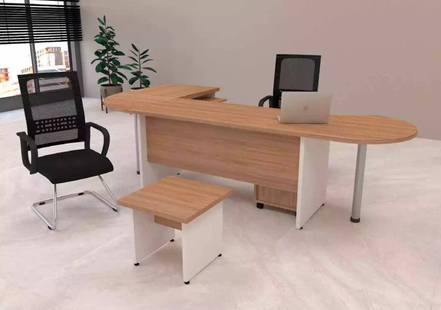 Designer Set 2 tlg Moderne Arbeitszimmer Büro Komplett Eckschreibtisch