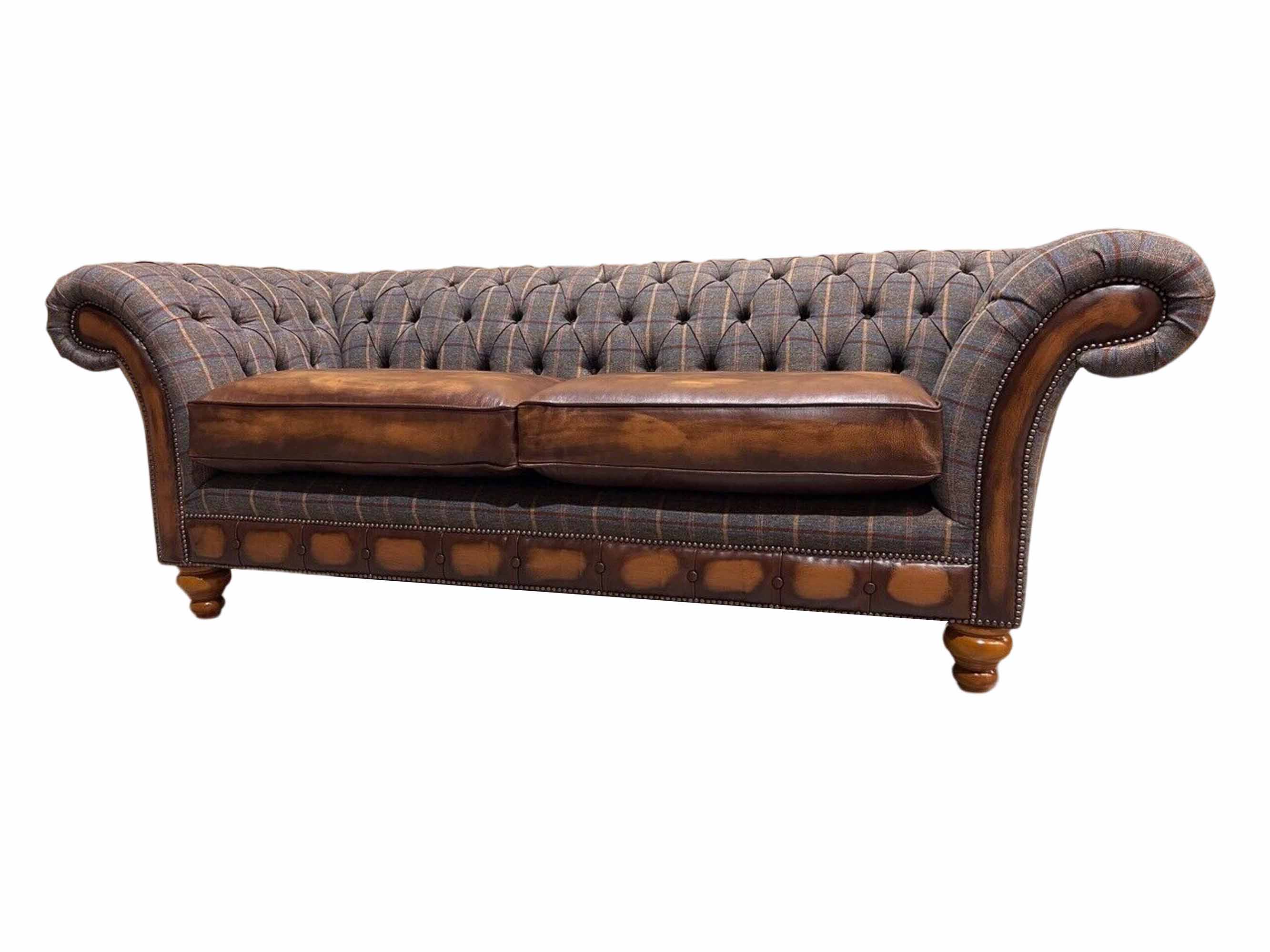 Wohnzimmer Sofa 3 Sitzer Design Stil Möbel Chesterfield Sofas Grau