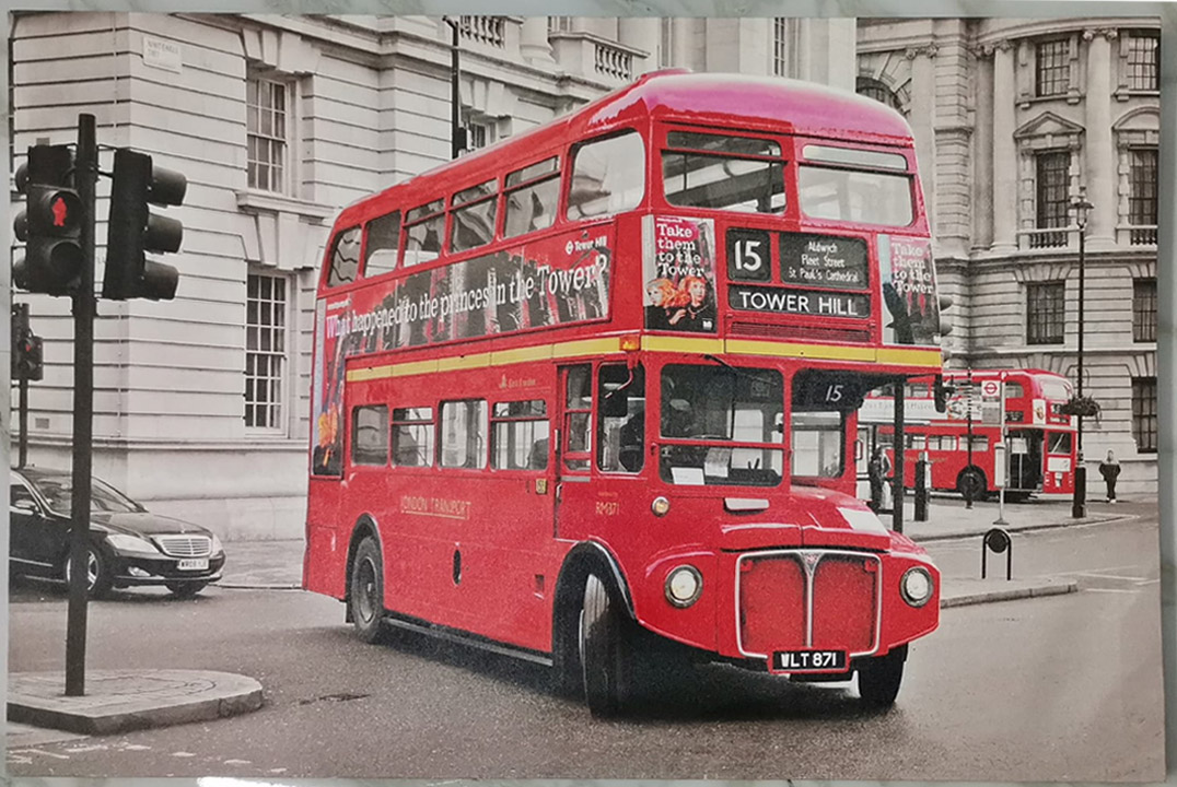 Kunstdruck Großbritannien Doppeldeckerbus Malerei moderner Stil SOFORT