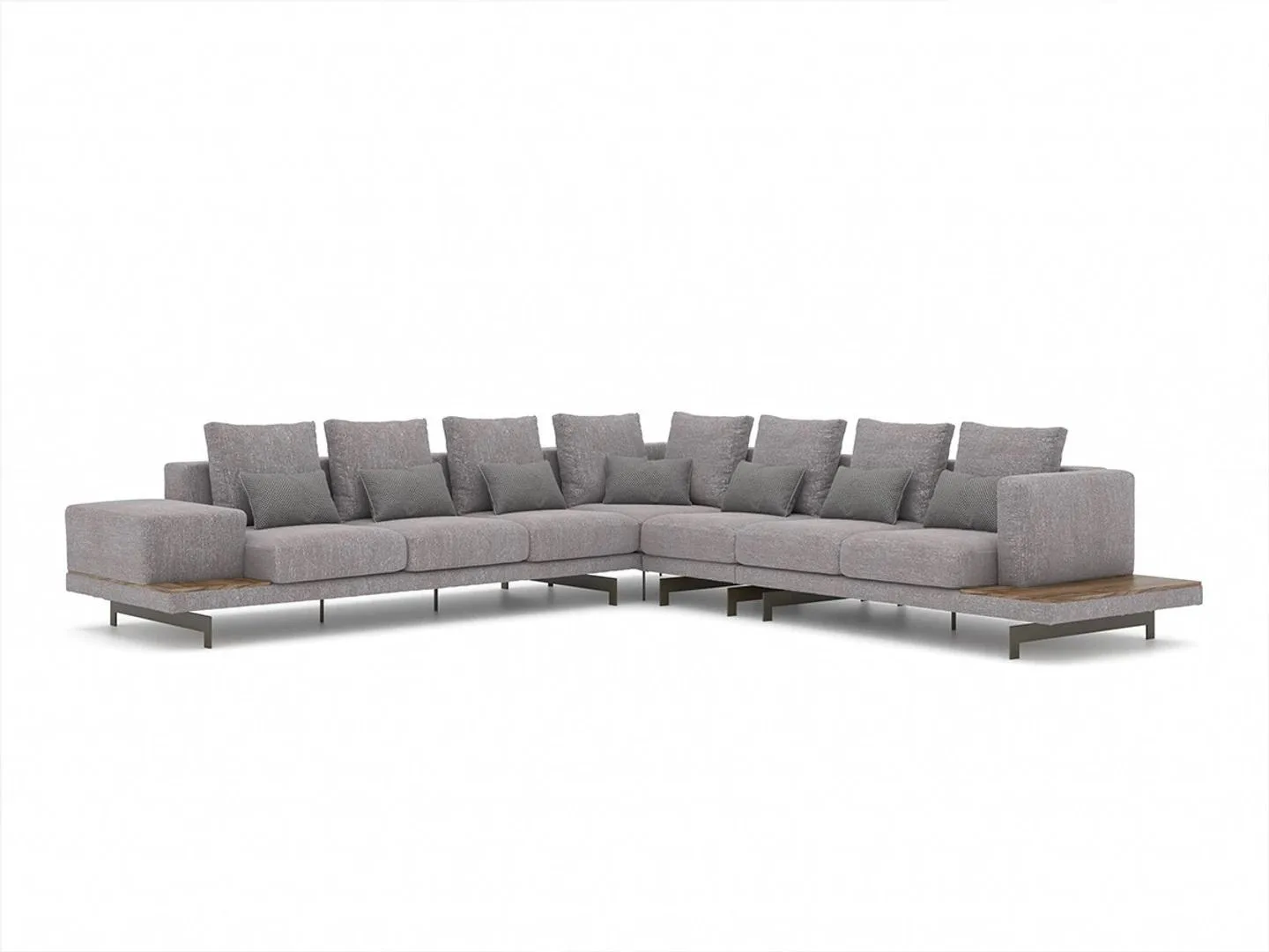 Grau Sofa Couch L-Form Designer Textil Möbel Polstersofa Wohnzimmer