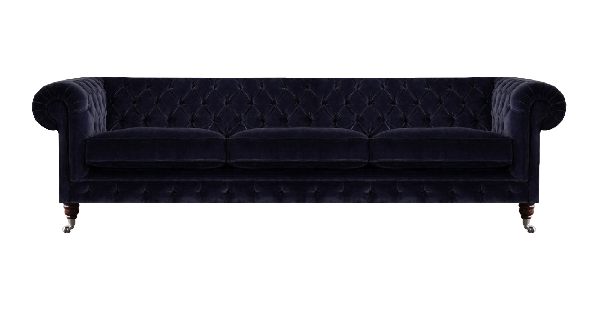 Dunkelblaue Chesterfield Couch Designer Wohnzimmer Edle 3-Sitzer Sofas