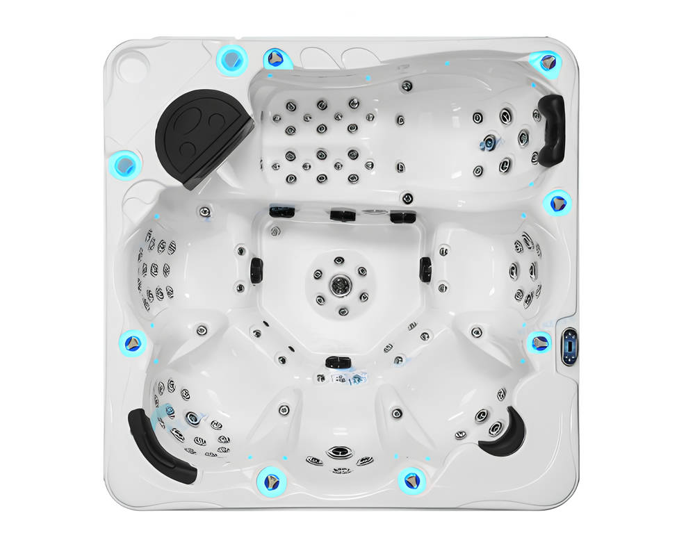 Hot Tub Whirlpool Massagebad Blubberbad Outdoor-Spa Hydromassagewanne 220x220cm