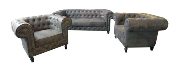 Chesterfield 3+2+1 Sofagarnitur Polster Sofa Designer Couch Komplett