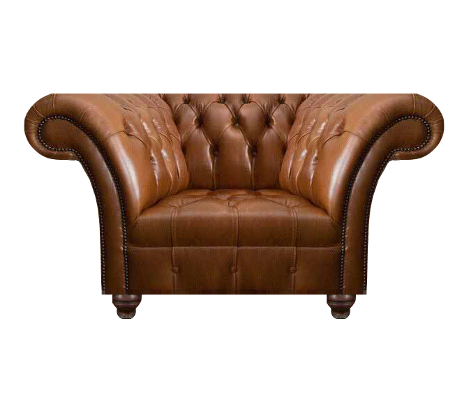 Brauner Chesterfield Einsitzer Wohnzimmer Ledersessel Polster 1-Sitzer