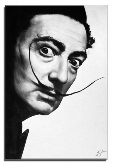 Salvador Dalí Portrait Bild Echte Handarbeit Rahmen Öl Gemälde G06607 Sofort